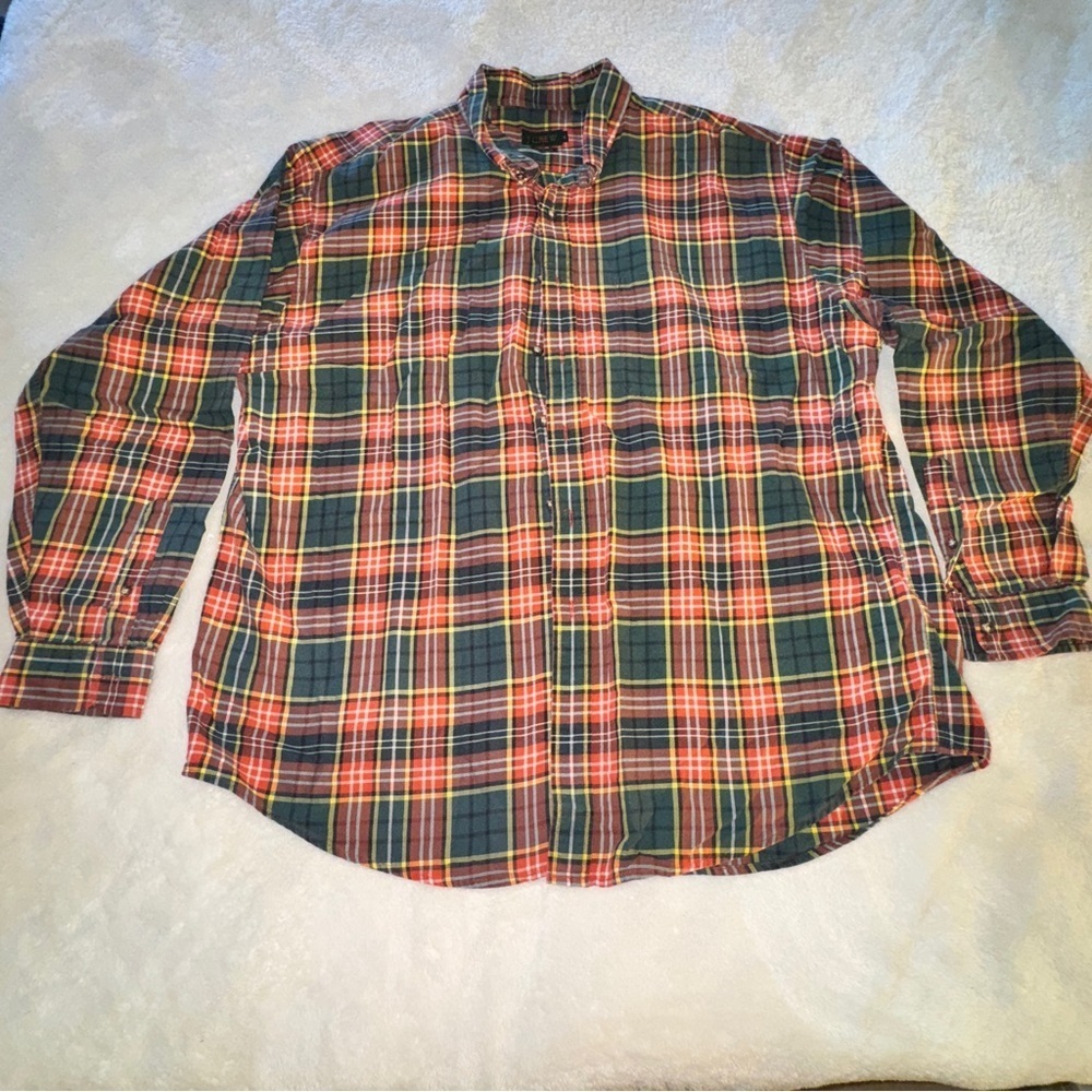 J. Crew Men's Vibrant Plaid Button Down Shirt